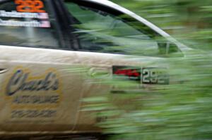 Matt Coatsworth / Ben Anderson Dodge SRT-4 at speed on SS9, Sawmill Lake.