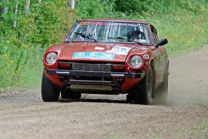 Greg Healey / Phil Barnes Datsun 280Z at speed on SS9, Sawmill Lake.