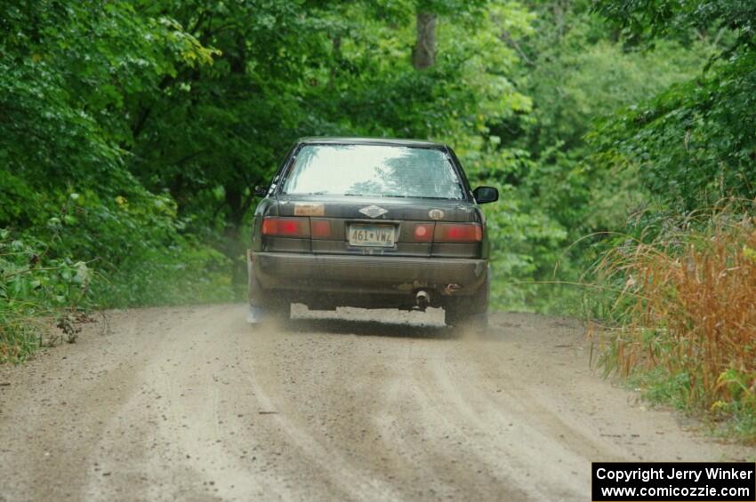 Jerry Rengo / Greg Hanka Nissan Sentra SE-R at speed on SS9, Sawmill Lake.