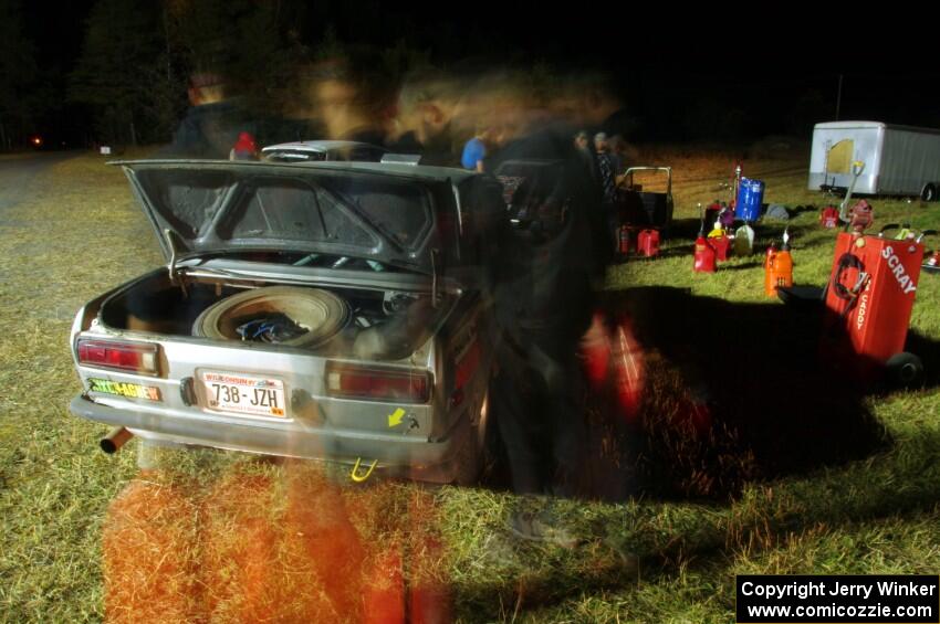 Jim Scray / Colin Vickman Datsun 510 is refueled before leaving Sidnaw service.