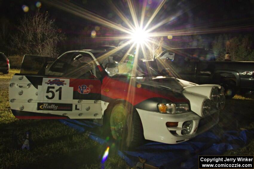 Chris Barribeau / Zach Rondeau Subaru Impreza at Sidnaw service.