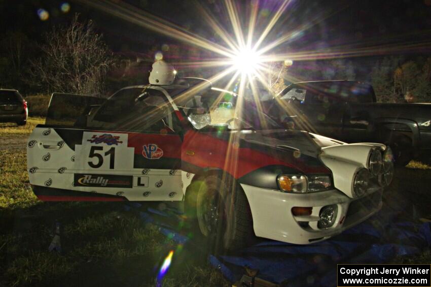 Chris Barribeau / Zach Rondeau Subaru Impreza at Sidnaw service.