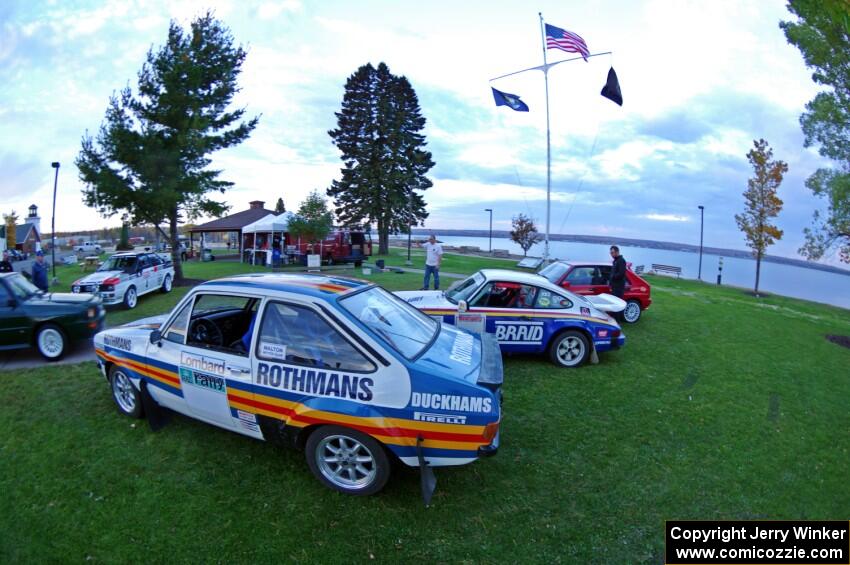 Classic rally cars on display in L'Anse.