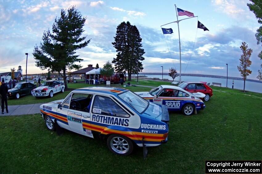 Classic rally cars on display in L'Anse.