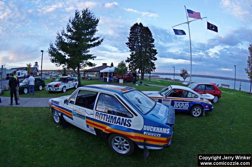 Classic rally cars on display in L'Anse.