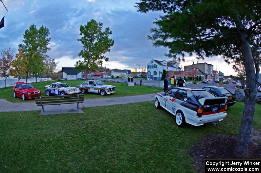 Classic rally cars on display in L'Anse.