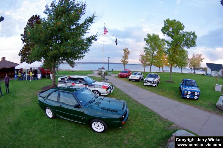 Classic rally cars on display in L'Anse.