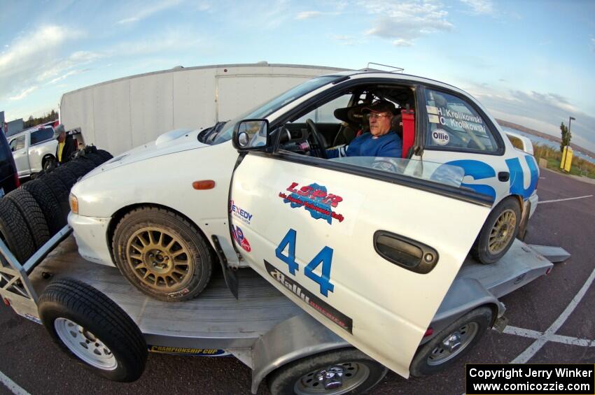 Henry Krolikowski / Cindy Krolikowski Subaru Impreza leaves the trailer for parc expose in L'Anse.