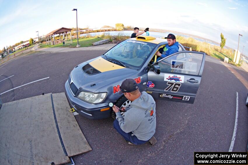 Mike Erickson / Jake Good Mitsubishi Lancer leaves the trailer for parc expose in L'Anse.