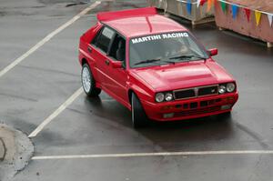 A classic Lancia Delta Integrale does a run of the course.