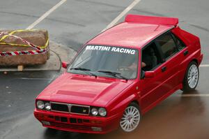 A classic Lancia Delta Integrale does a run of the course.