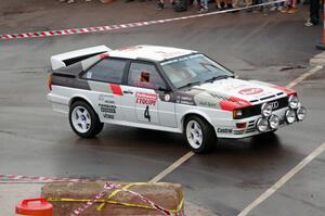 A classic Audi UR Quattro does a run of the course.