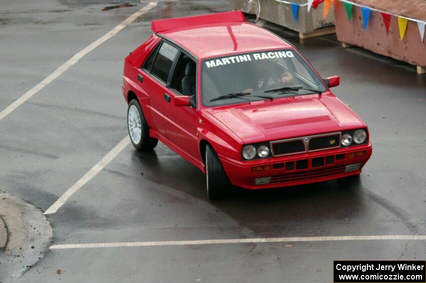 A classic Lancia Delta Integrale does a run of the course.
