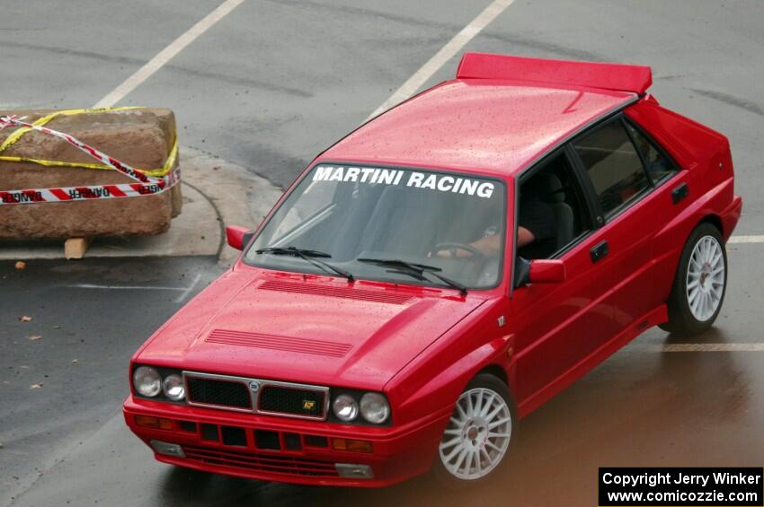 A classic Lancia Delta Integrale does a run of the course.