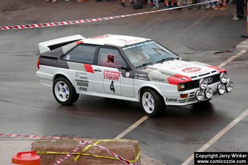 A classic Audi UR Quattro does a run of the course.
