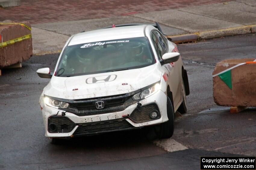 James Robinson / John Sharps Honda Civic on SS15 (Lakeshore Drive).