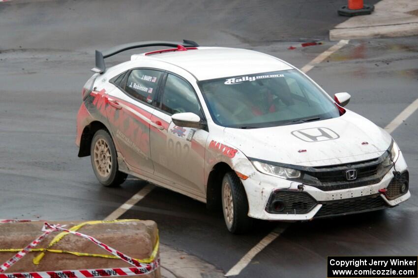 James Robinson / John Sharps Honda Civic on SS15 (Lakeshore Drive).