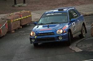 Nate Usher / Marianna Langosch Subaru WRX Wagon on SS15 (Lakeshore Drive).