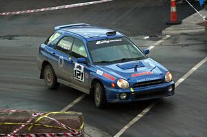 Nate Usher / Marianna Langosch Subaru WRX Wagon on SS15 (Lakeshore Drive).