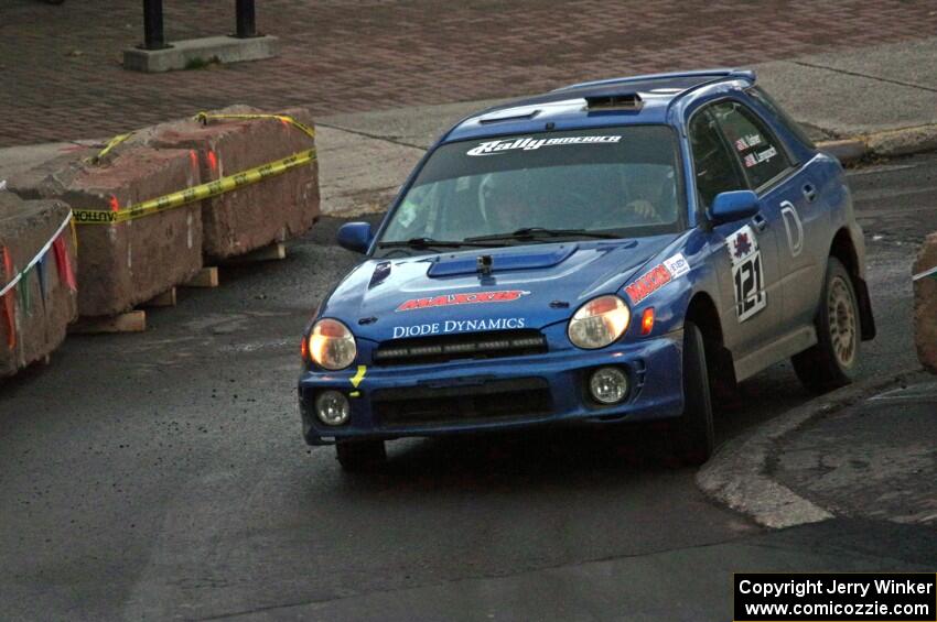 Nate Usher / Marianna Langosch Subaru WRX Wagon on SS15 (Lakeshore Drive).