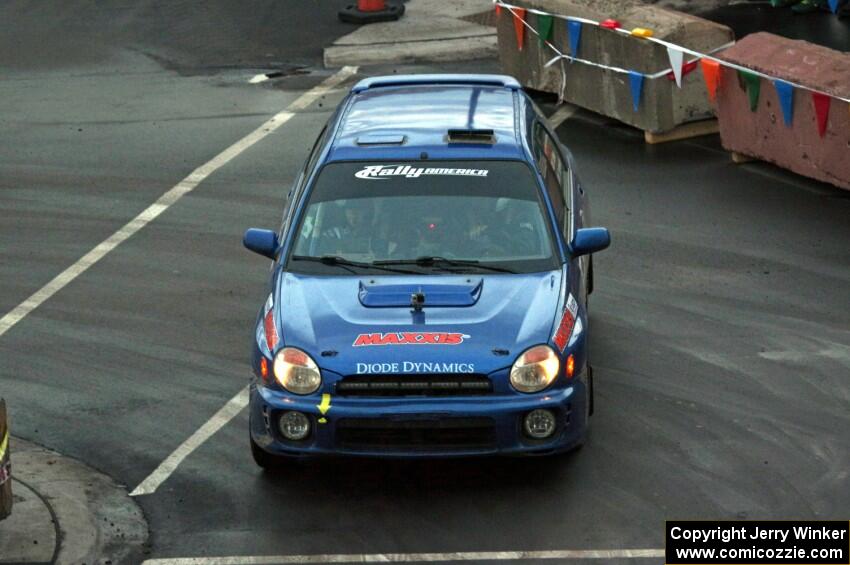 Nate Usher / Marianna Langosch Subaru WRX Wagon on SS15 (Lakeshore Drive).