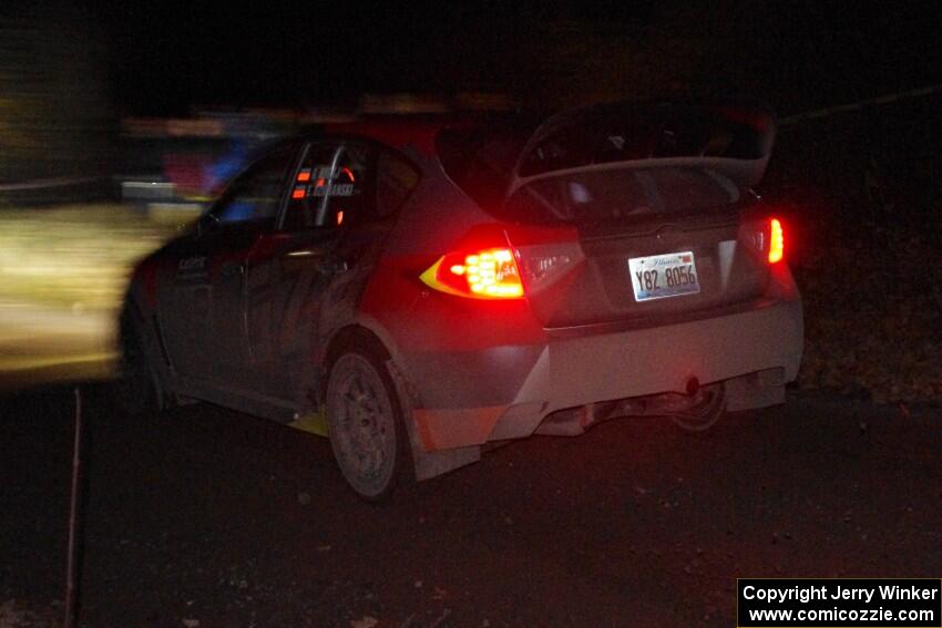 Grzegorz Bugaj / Ela Dziubanski Subaru WRX STi comes through the spectator point on SS4 (Far Point I).