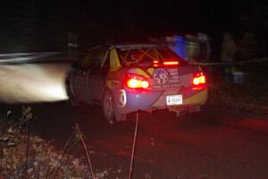 Brian Ballinger / Adam Becker Subaru WRX comes through the spectator point on SS4 (Far Point I).