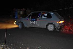 Adam VanDamme / Jake Carlson VW Rabbit comes through the spectator point on SS4 (Far Point I).