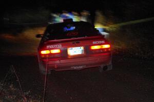 Al Dantes, Jr. / Brandon Snyder Mazda RX-7 Turbo comes through the spectator point on SS4 (Far Point I).