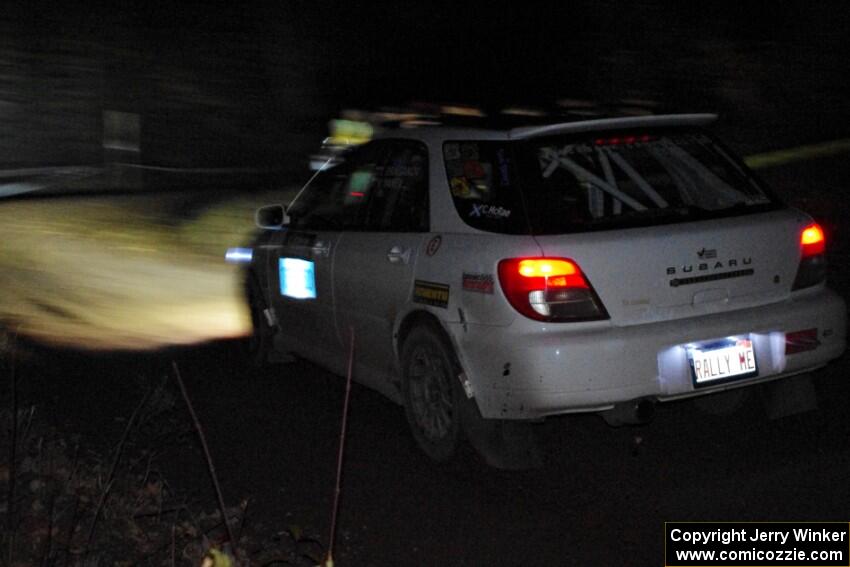 Ivo Draganov / Vladimir Yanev Subaru WRX Wagon comes through the spectator point on SS4 (Far Point I).