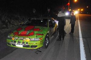 Eric Carlson / Camille Carlson Mitsubishi Eclipse in Kenton after DNF'ing the first day.