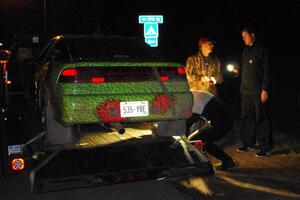 Eric Carlson / Camille Carlson Mitsubishi Eclipse in Kenton after DNF'ing the first day.