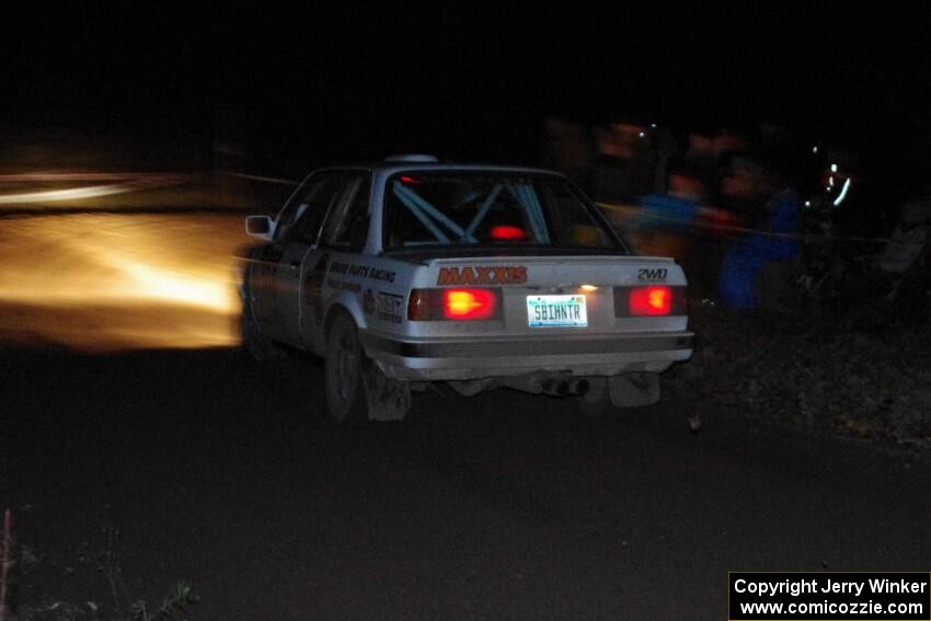 Shanti Witt / Bailey Miller BMW 325is comes through the spectator point on SS4 (Far Point I).