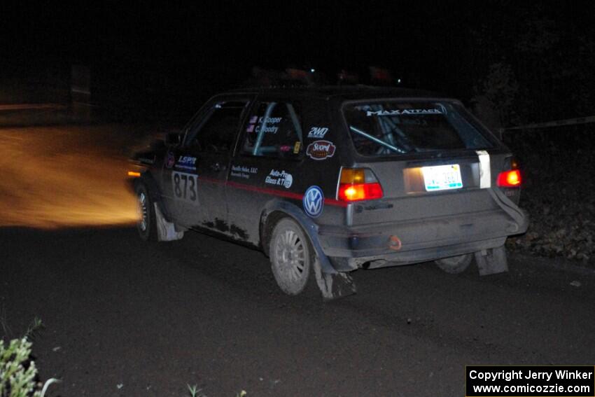 Kyle Cooper / Chris Woodry VW GTI comes through the spectator point on SS4 (Far Point I).