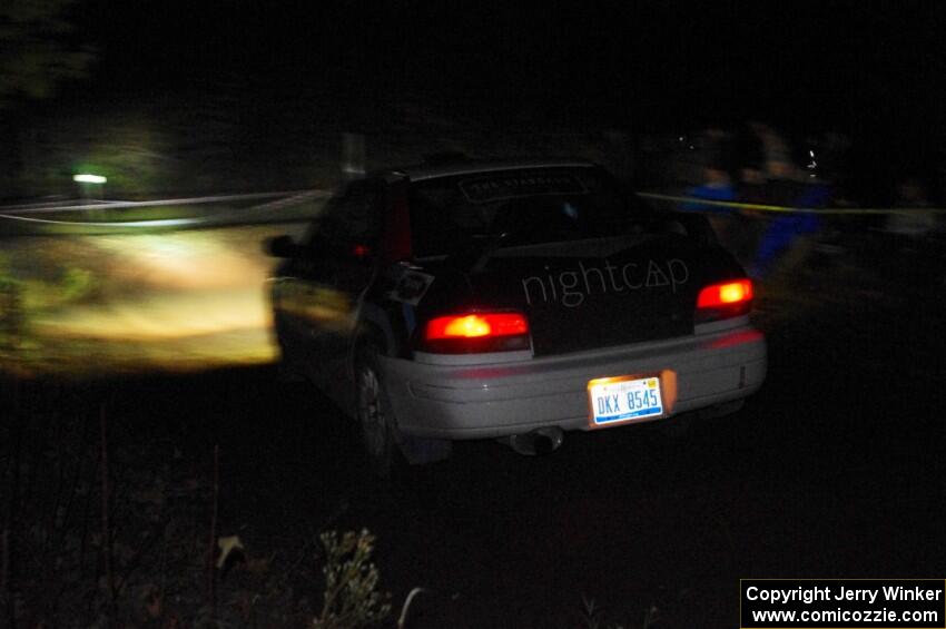 Brad Hayosh / Nick Nouhan Subaru Impreza comes through the spectator point on SS4 (Far Point I).