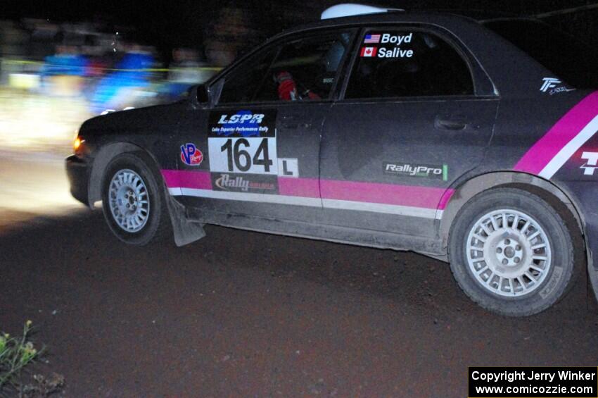 Brandon Boyd / Daniel Salive Subaru Impreza comes through the spectator point on SS4 (Far Point I).