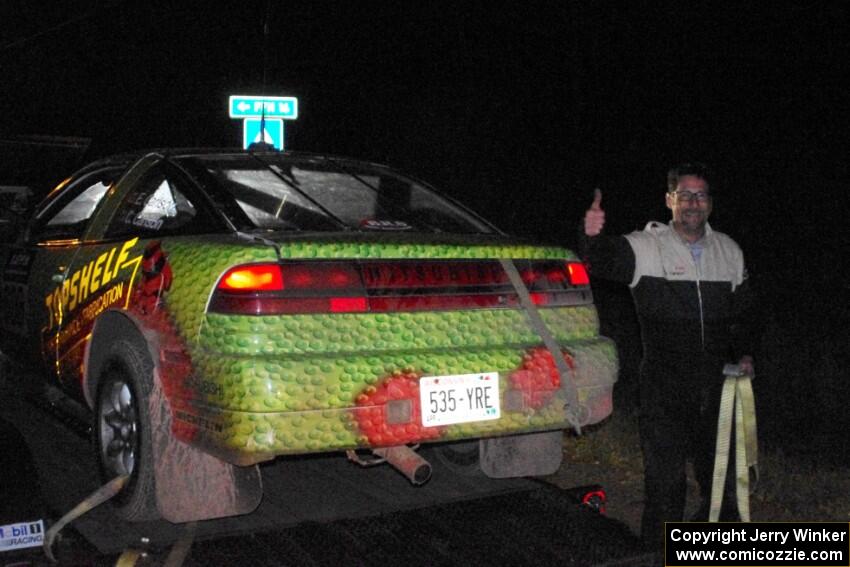 Eric Carlson / Camille Carlson Mitsubishi Eclipse in Kenton after DNF'ing the first day.