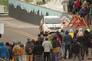 Chris Sladek / John Sharps Honda Fit on SS15 (Lakeshore Drive).