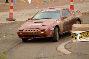 Al Dantes, Jr. / Brandon Snyder Mazda RX-7 Turbo on SS15 (Lakeshore Drive).