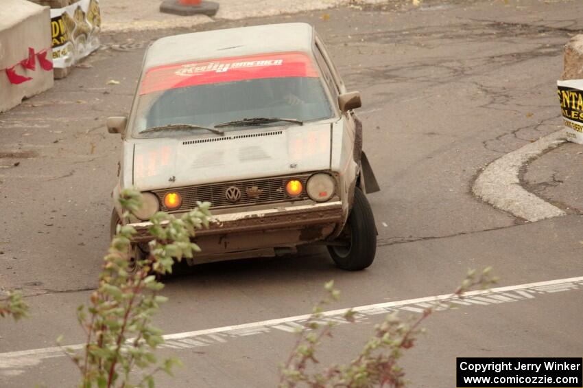 Adam VanDamme / Jake Carlson VW Rabbit on SS15 (Lakeshore Drive).