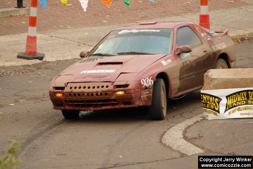 Al Dantes, Jr. / Brandon Snyder Mazda RX-7 Turbo on SS15 (Lakeshore Drive).