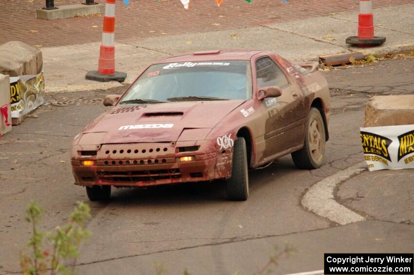 Al Dantes, Jr. / Brandon Snyder Mazda RX-7 Turbo on SS15 (Lakeshore Drive).