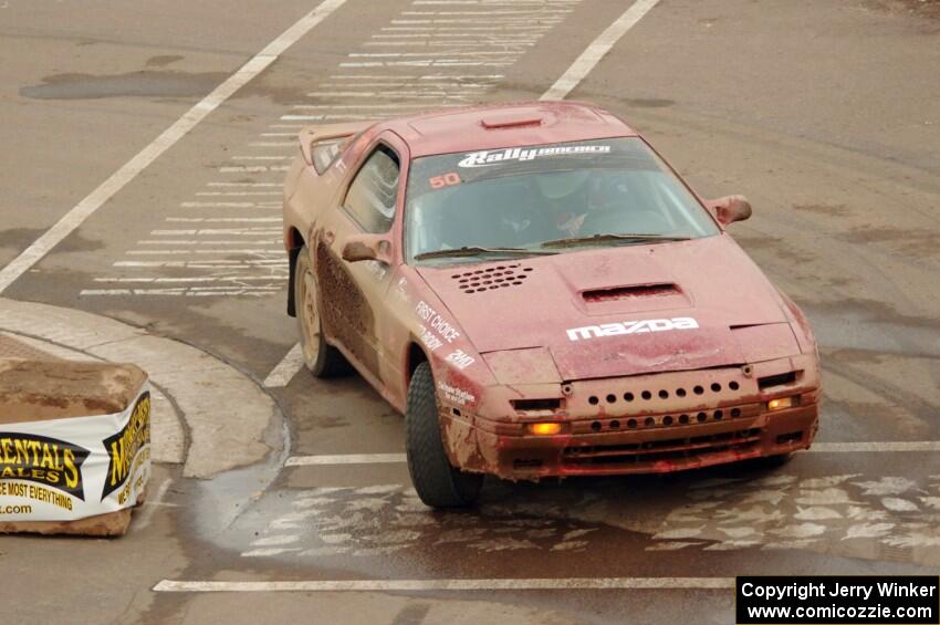 Al Dantes, Jr. / Brandon Snyder Mazda RX-7 Turbo on SS15 (Lakeshore Drive).