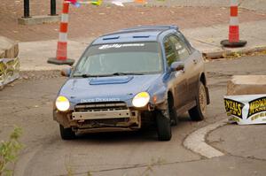 Nate Usher / Marianna Langosch Subaru WRX Wagon on SS15 (Lakeshore Drive).