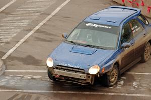 Nate Usher / Marianna Langosch Subaru WRX Wagon on SS15 (Lakeshore Drive).