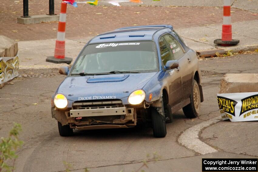 Nate Usher / Marianna Langosch Subaru WRX Wagon on SS15 (Lakeshore Drive).