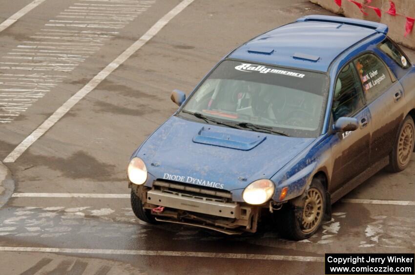 Nate Usher / Marianna Langosch Subaru WRX Wagon on SS15 (Lakeshore Drive).