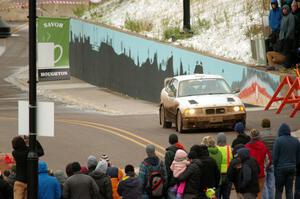 Michael Cadwell / Omar Cardenas BMW 325is on SS15 (Lakeshore Drive).