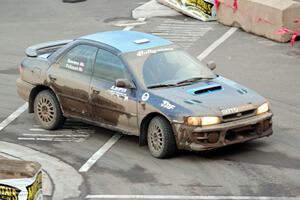 Jimmy Pelizzari / Kate Stevens Subaru Impreza on SS15 (Lakeshore Drive).