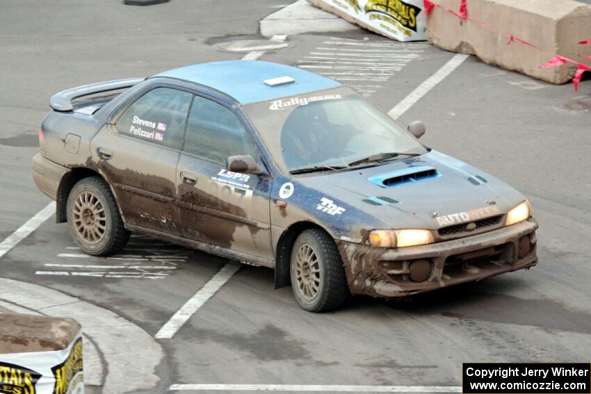 Jimmy Pelizzari / Kate Stevens Subaru Impreza on SS15 (Lakeshore Drive).